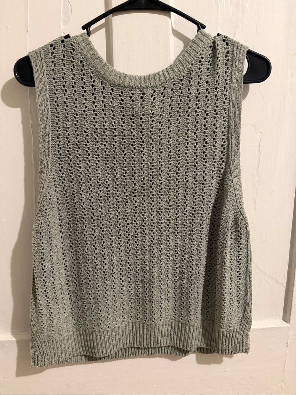 Jessica Simpson Light Sage Open-Knit Sleeveless Tank